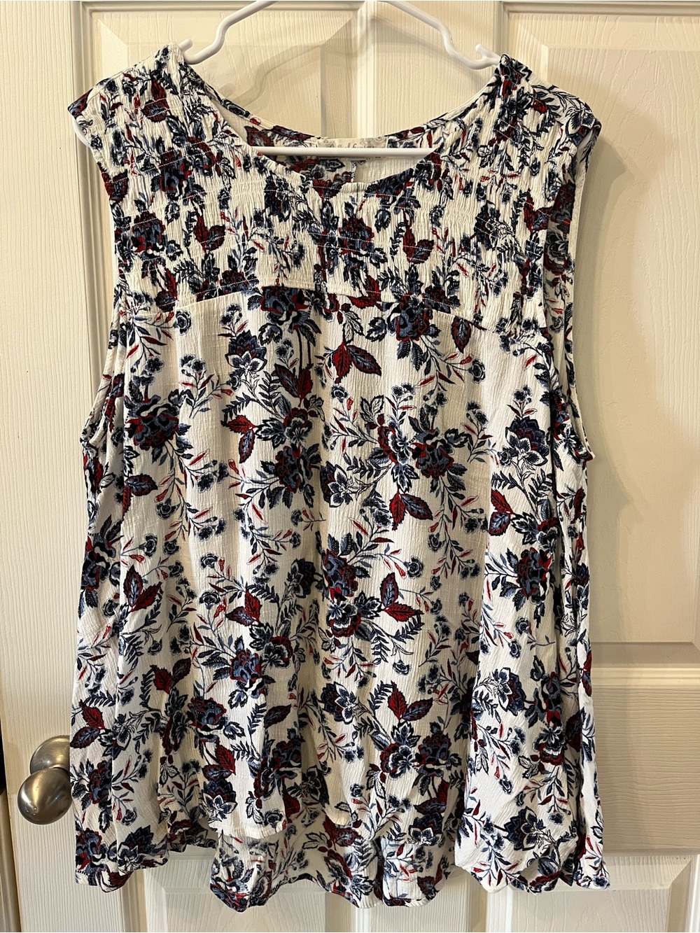 Casual Express Women’s Floral Smocked Tunic Tank, XXL